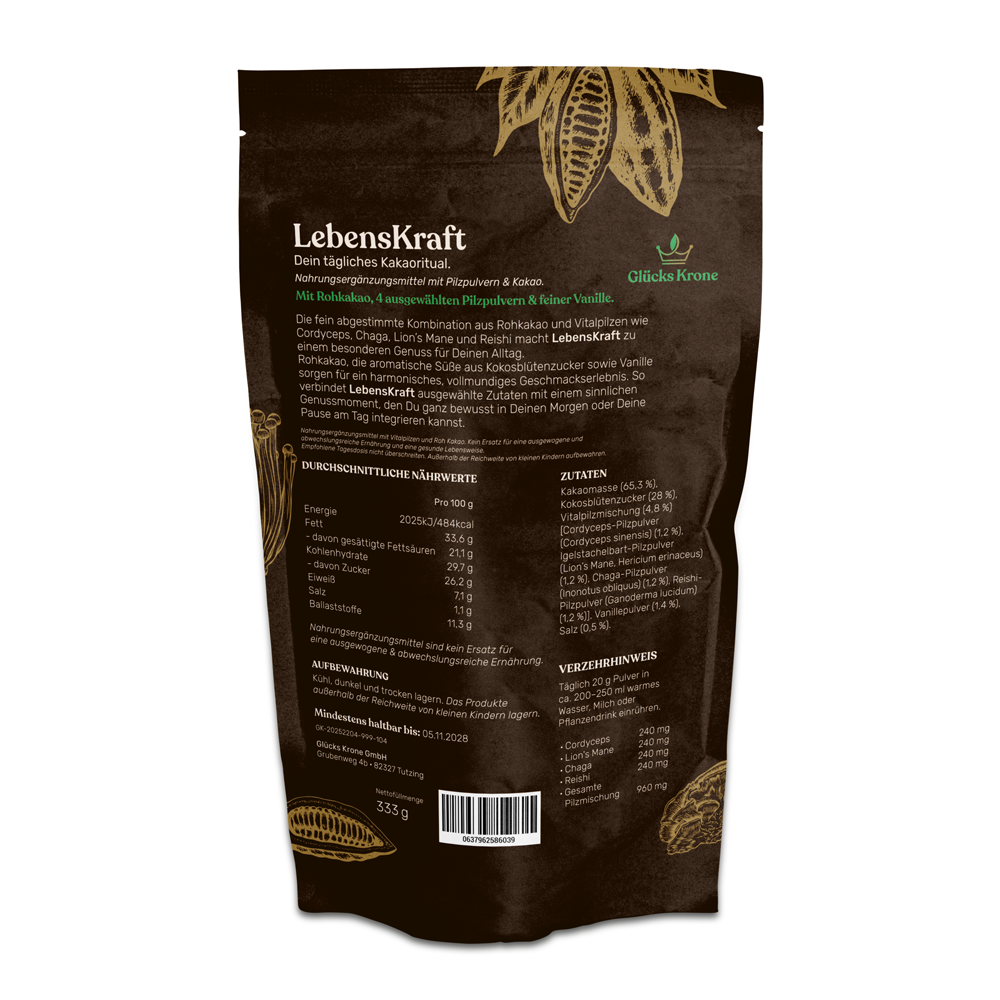 LebensKraft Bundle (2 × 333 g) + gratis Akazienholz-Becher