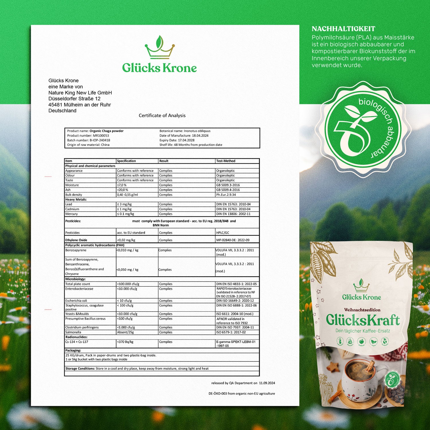 Bio GlücksKraft 333g (Pilz Kakao)