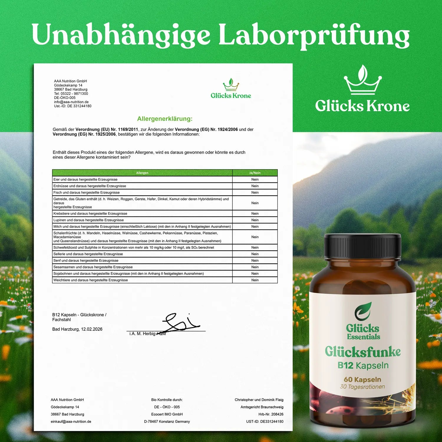 Glücksfunke - Vitamin B12 - 60 Kapseln