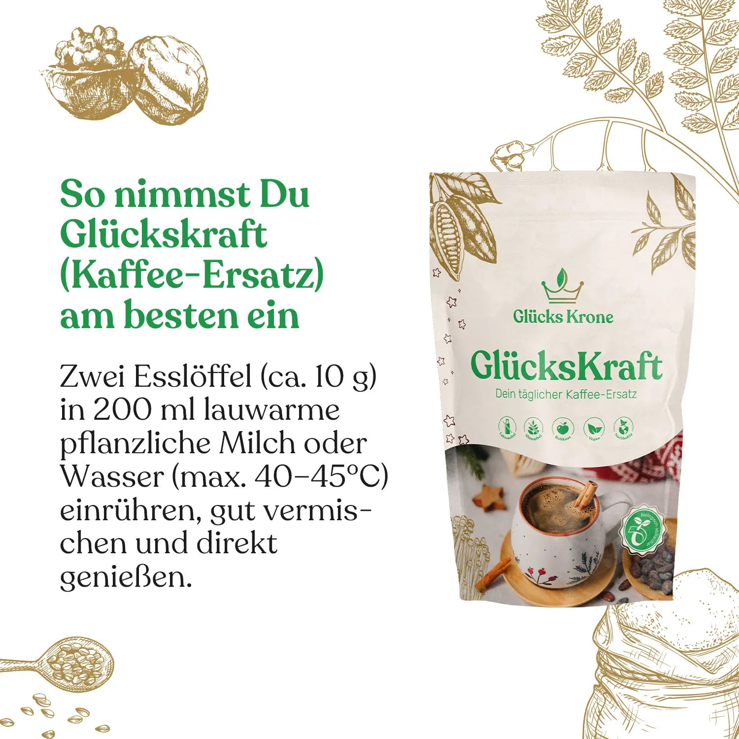Bio GlücksKraft 333g (Pilz Kakao)