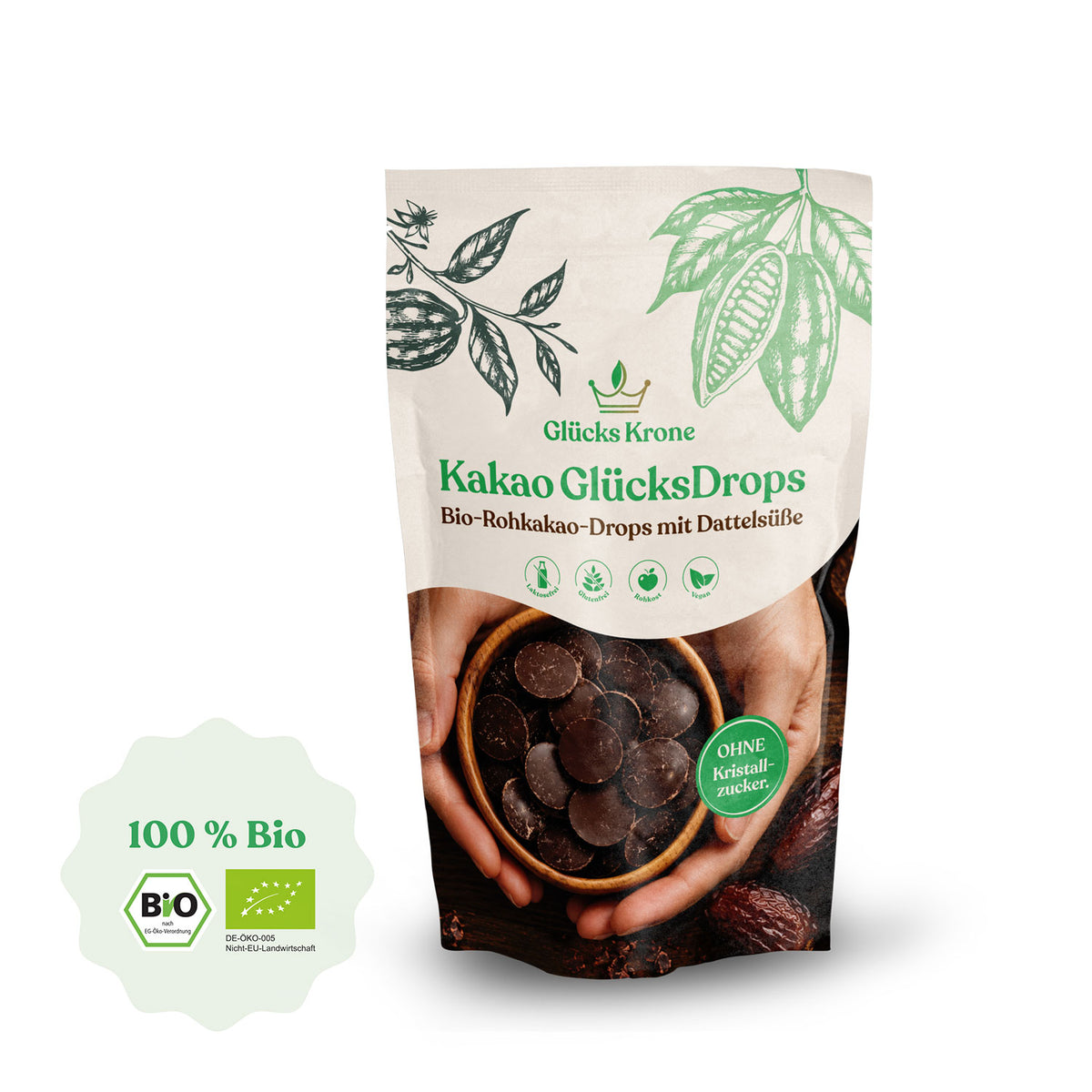Kakao GlücksDrops - Bio-Rohkakao-Drops mit Dattelsüße - 250 g
