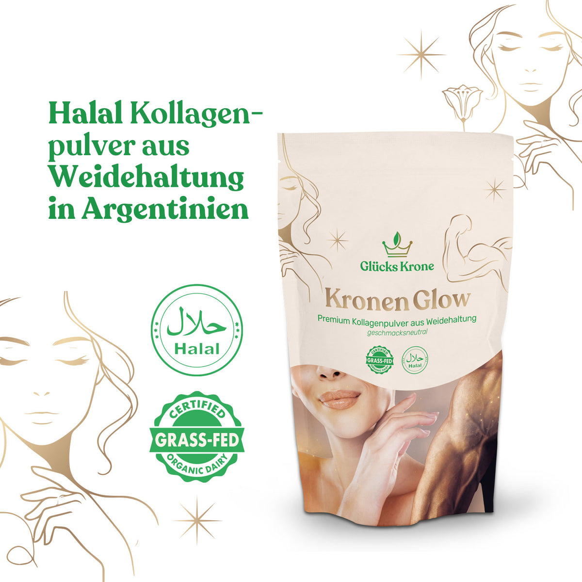 Kronen Glow - Kollagen Pulver aus Weidehaltung - 333 g