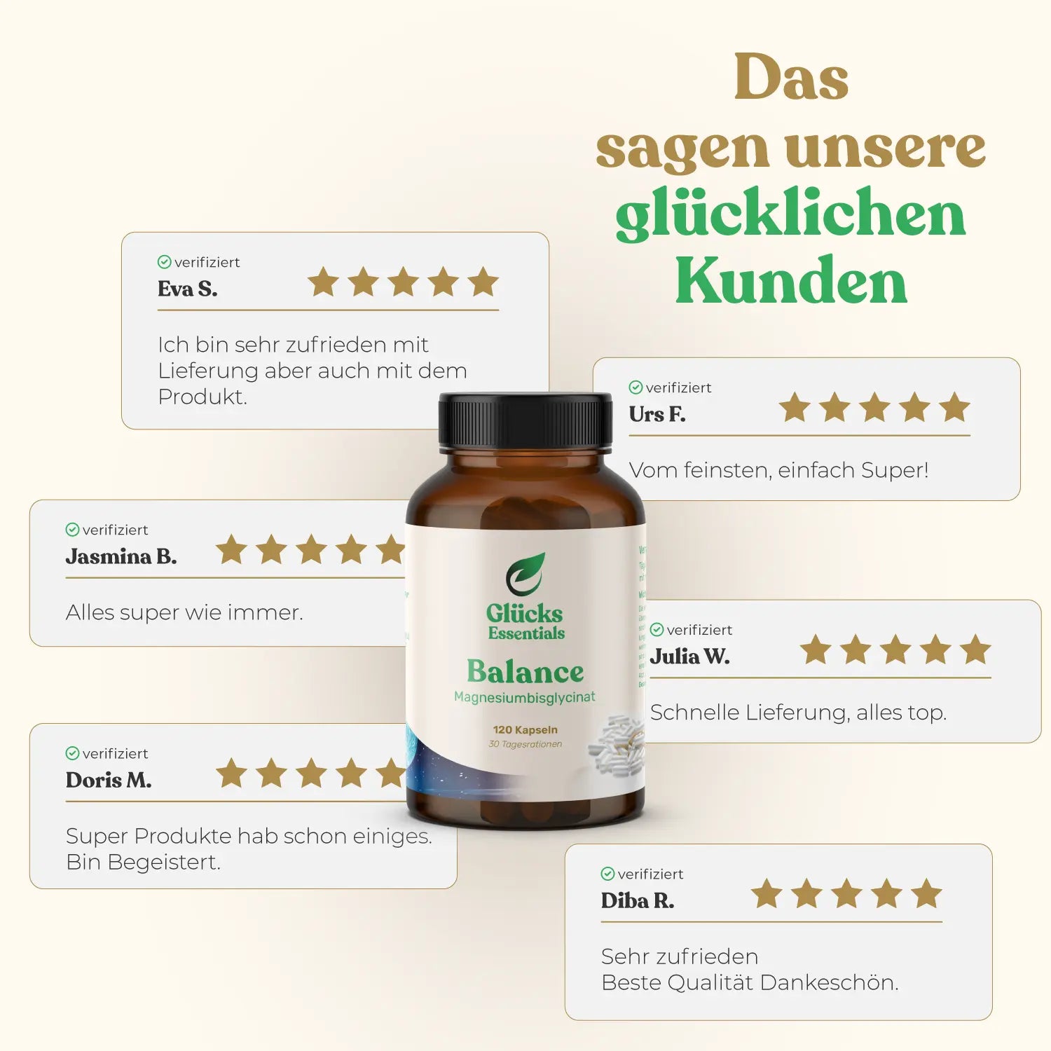 Balance (Magnesium Bisglycinat) - 120 Kapseln - 30 Tagesrationen