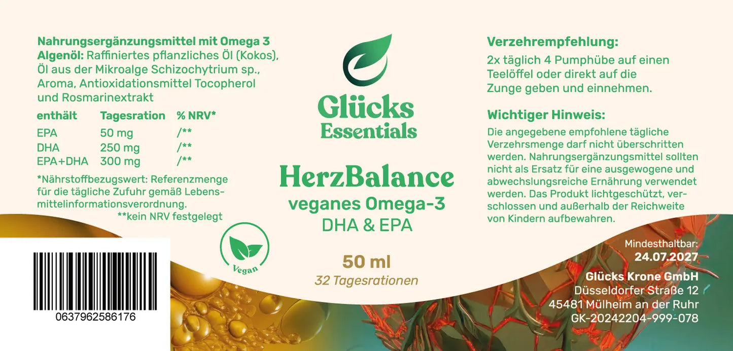 HerzBalance - Omega 3 DHA/EPA vegan - 50 ml