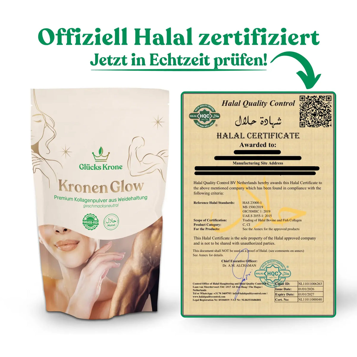 Kronen Glow - Kollagen Pulver aus Weidehaltung - 333 g