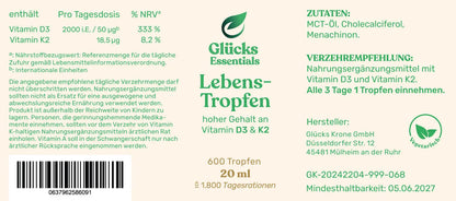 Lebens-Tropfen 2.000 IE (D3 + K2) - 20ml