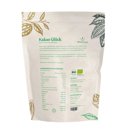 Bio Kakao Glück 1 kg (100% Bio Roh Kakao)