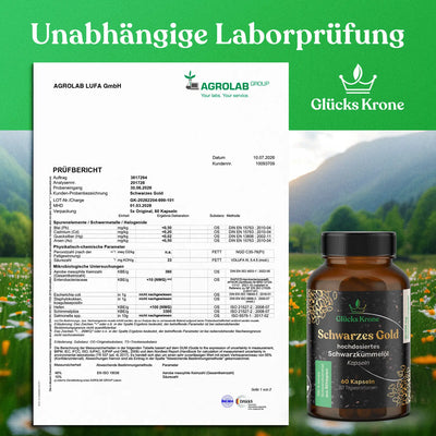 Schwarzes Gold - Schwarzkümmelöl 22.000 mg/kg Thymochinongehalt - 60 Kapseln