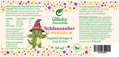 Schlauzauber + gratis glücksi Buch - Omega 3 DHA/EPA für Kinder - 50ml