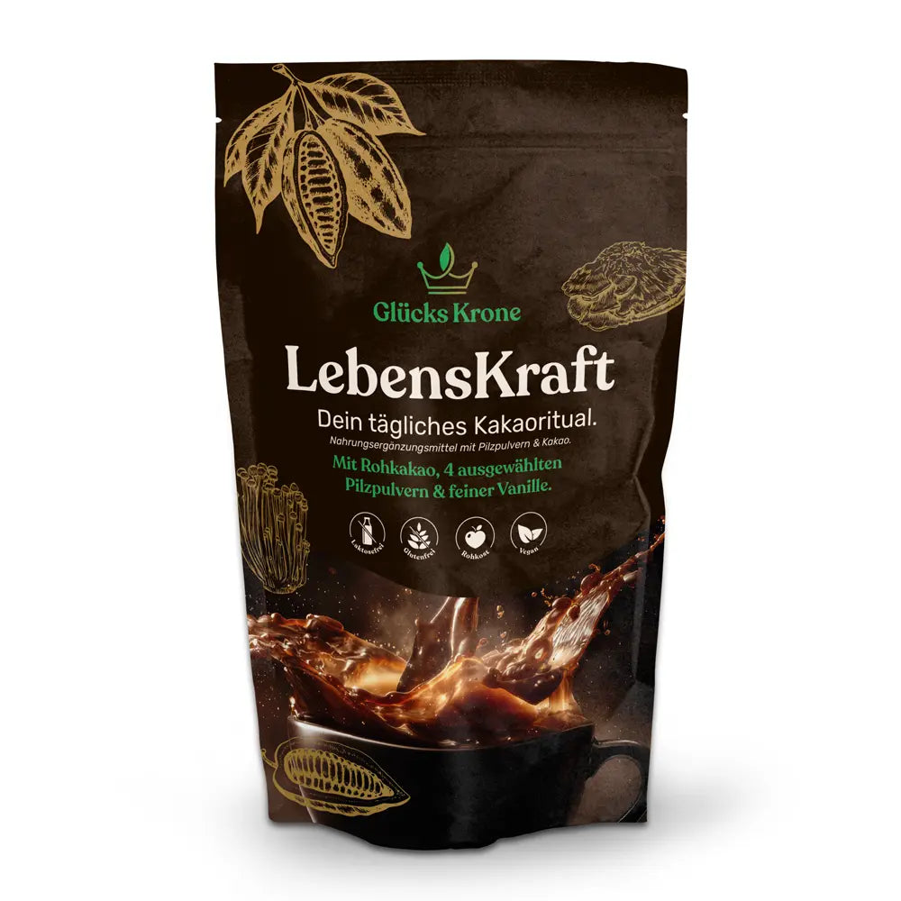 LebensKraft - Rohkakao mit 4 Pilzpulvern & Vanille  - 333g