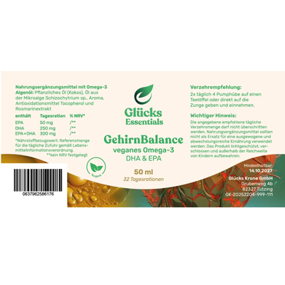 GehirnBalance - Omega 3 DHA/EPA vegan - 50 ml