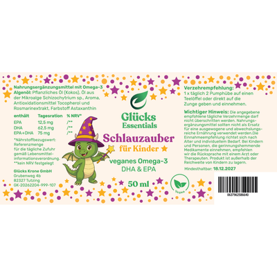Schlauzauber + gratis glücksi Buch - Omega 3 DHA/EPA für Kinder - 50ml