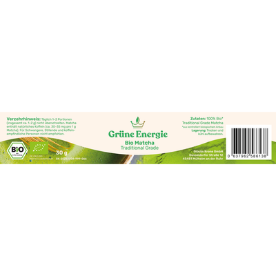 Grüne Energie - Bio Traditional Grade Matcha - 30g