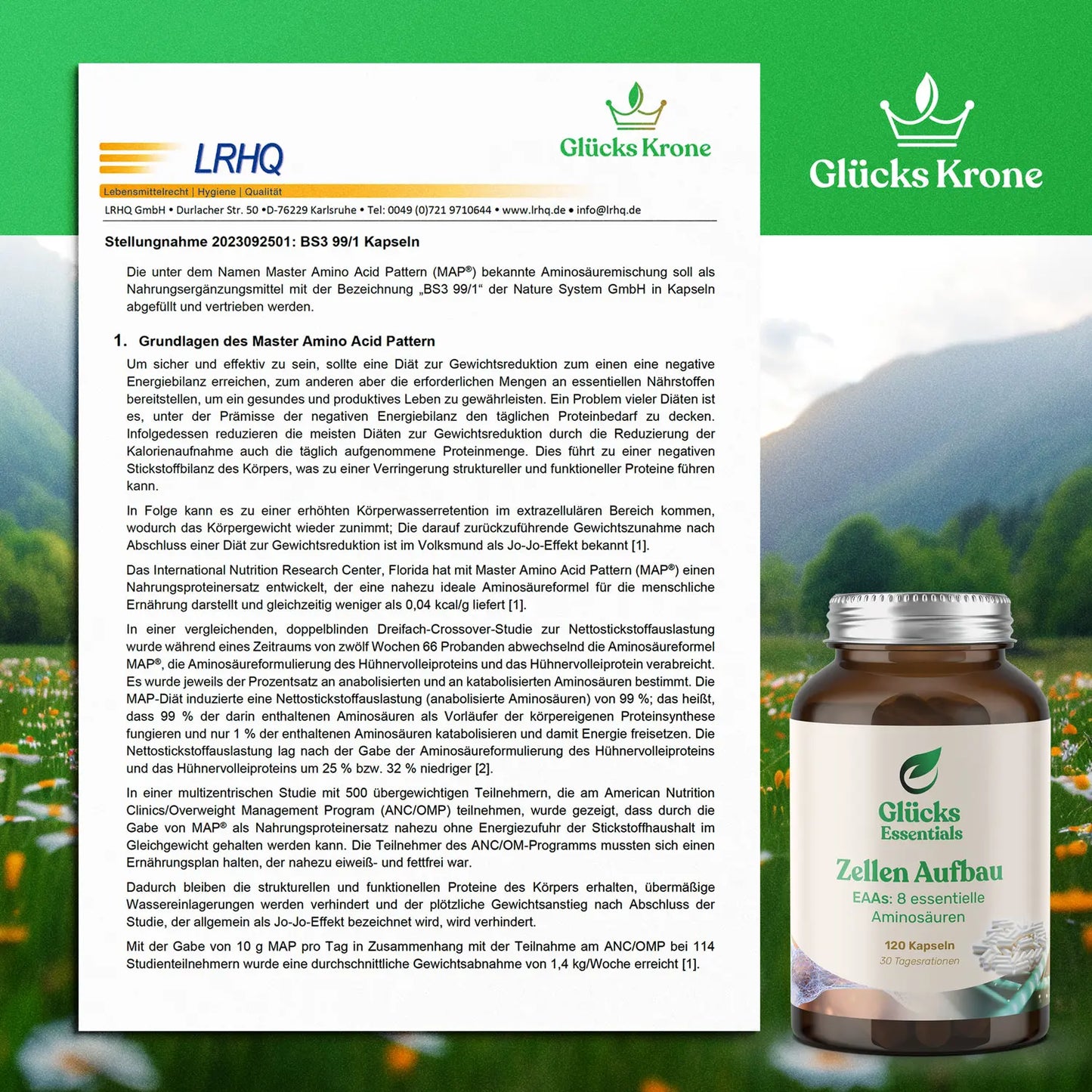 Zellenaufbau - EAAs essentielle Aminosäuren - 120 Stück