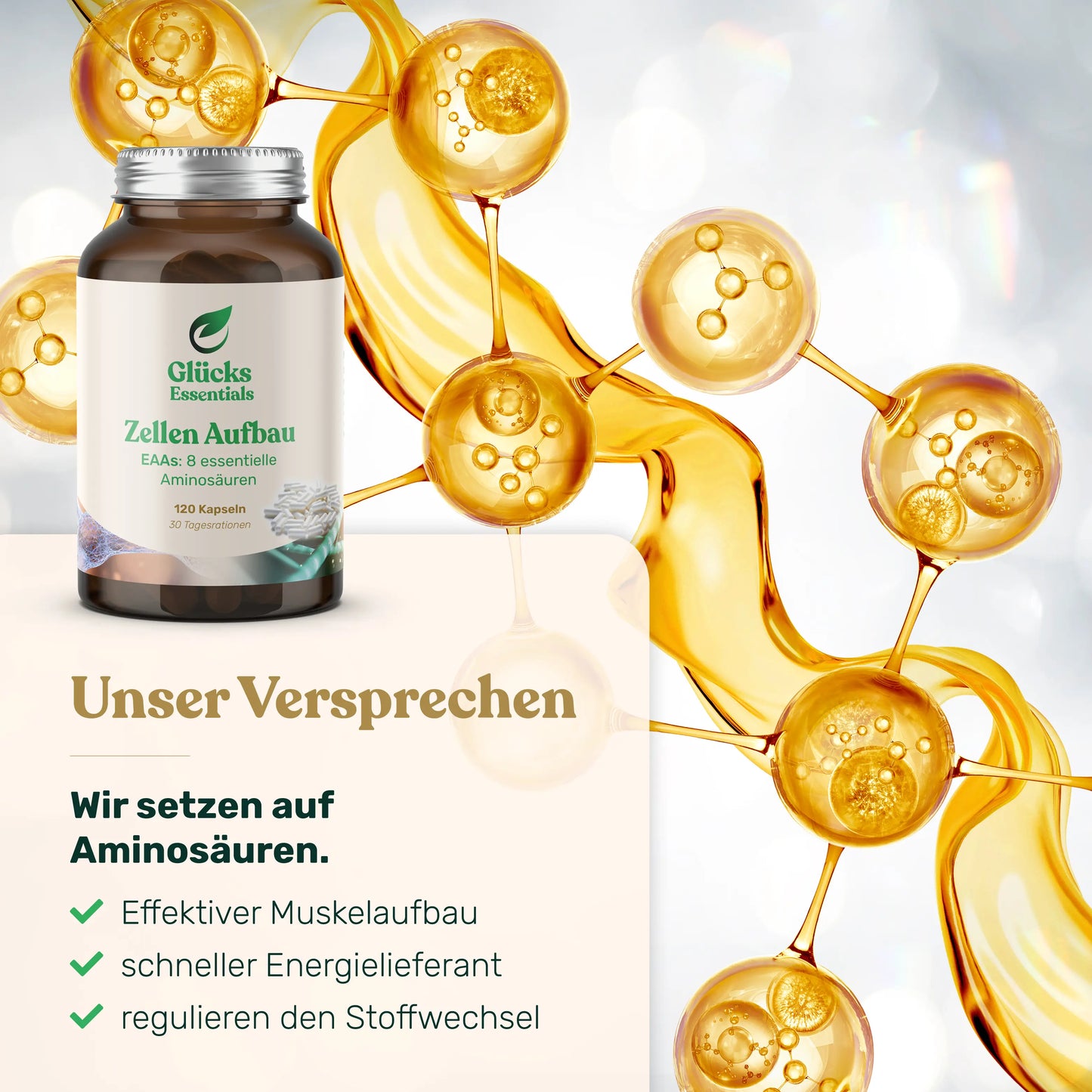 Zellenaufbau - EAAs essentielle Aminosäuren - 120 Stück