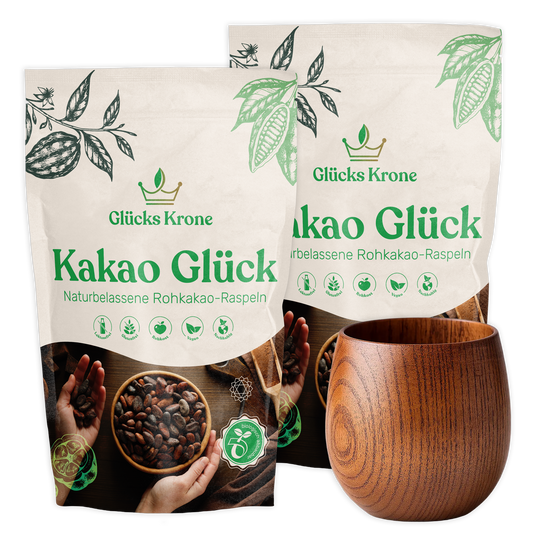 Kakao Glück Weihnachts-Bundle + Eichenholzbecher