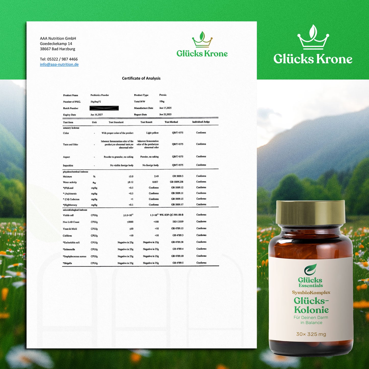 Glücks Kolonie (Darm Mikrobiom) - 30 Kapseln