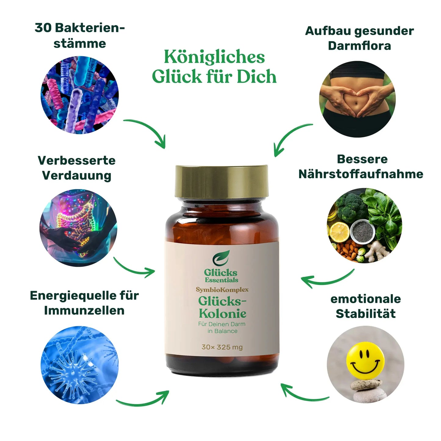 Glücks Kolonie (Darm Mikrobiom) - 30 Kapseln