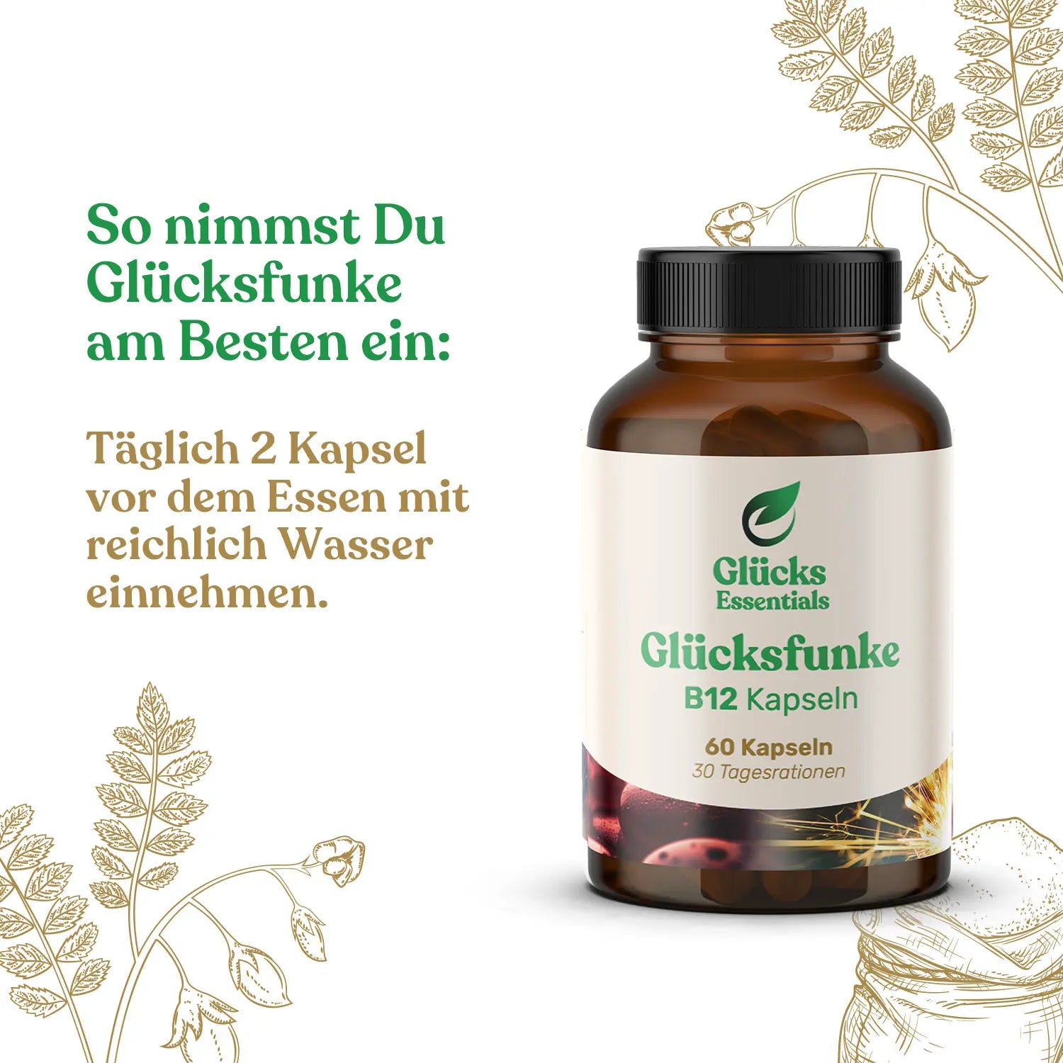 Glücksfunke - Vitamin B12 - 60 Kapseln