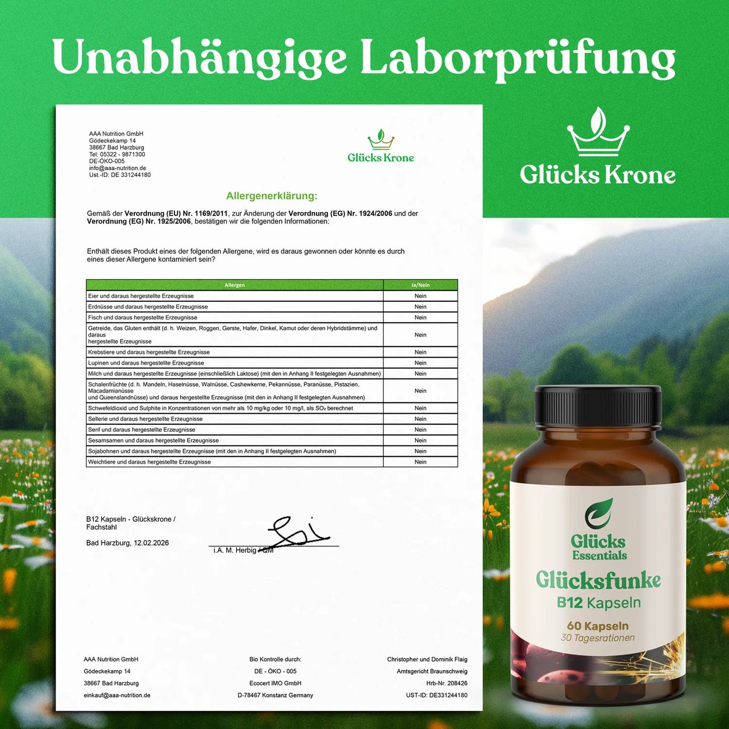 Glücksfunke - Vitamin B12 - 60 Kapseln