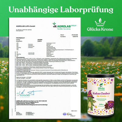 Kakao Zauber + gratis glücksi Buch - Kakaomischung für Kinder - 240 g