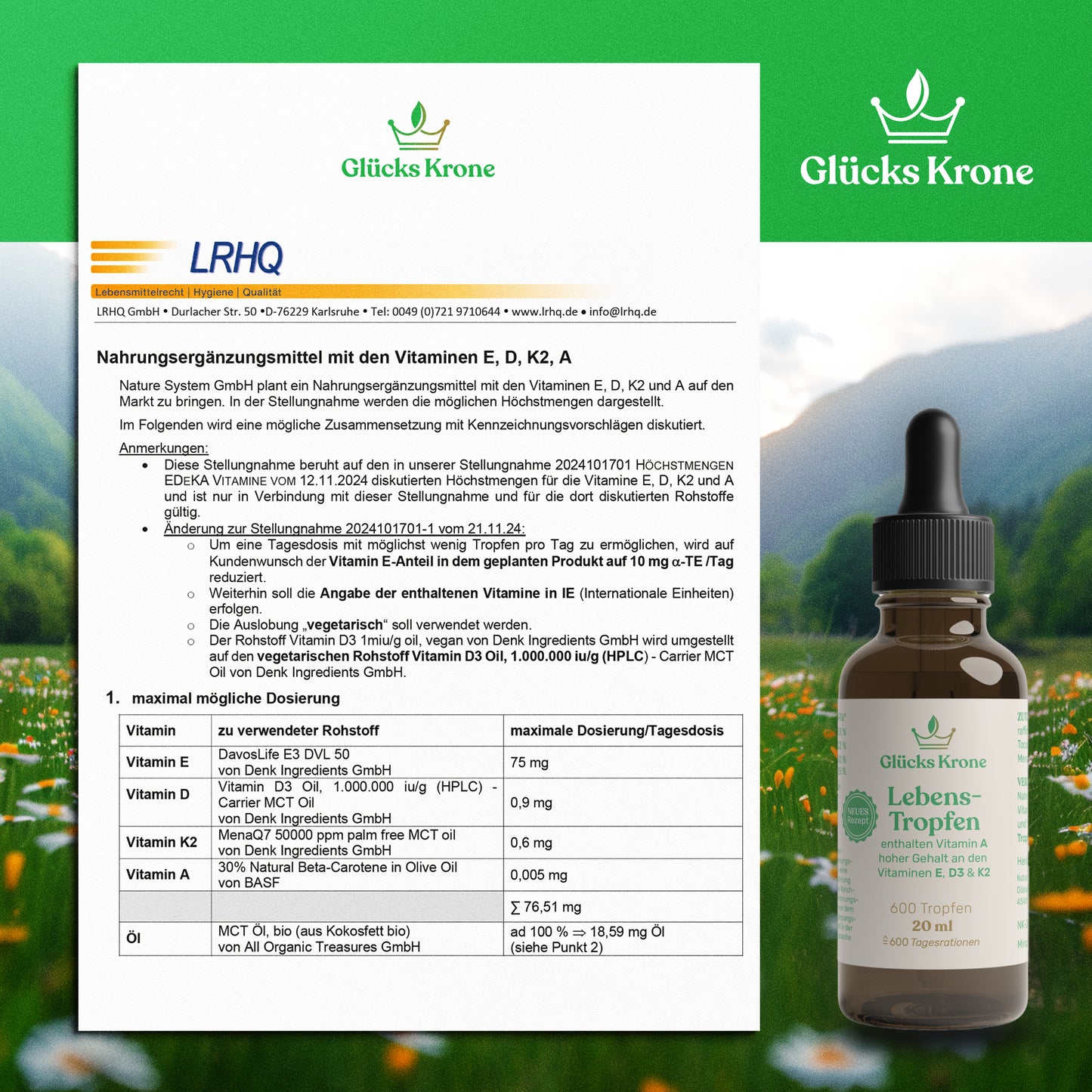 Lebens-Tropfen 1.000 IE (D, E, K, A) - 20ml - für Erwachsene & Kinder