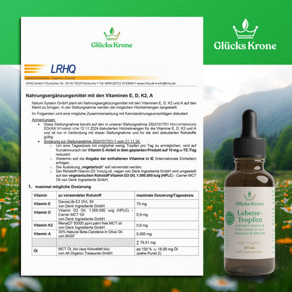 Lebens-Tropfen 1.000 IE (D, E, K, A) - 20ml - für Erwachsene & Kinder