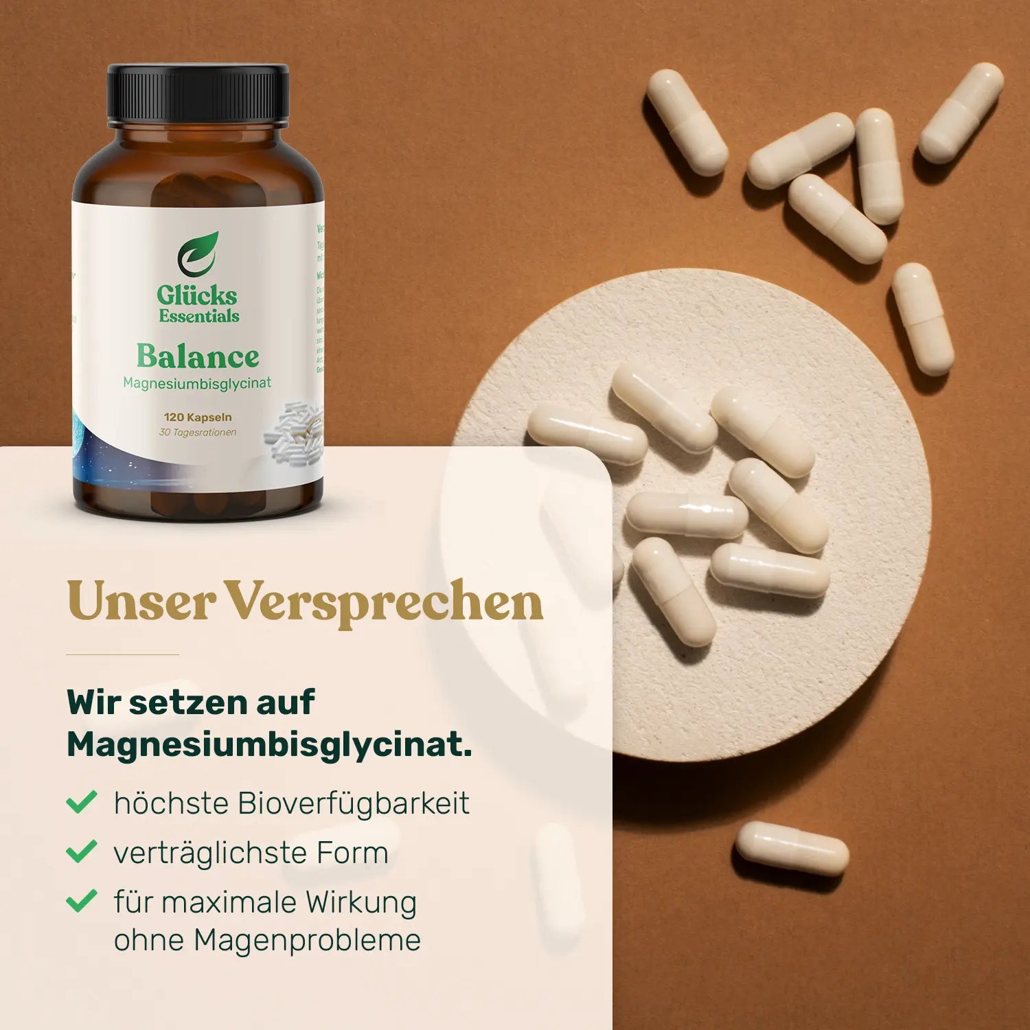 Balance (Magnesium Bisglycinat) - 120 Kapseln - 30 Tagesrationen