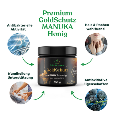 GoldSchutz - Premium Manuka Honig - 550+ MGO - 150 g - aus Neuseeland