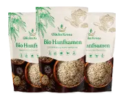 3 Stück Bio Hanfsamen (Omega 3 Power) - 250g