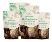 4 Stück Bio Hanfsamen (Omega 3 Power) - 250g