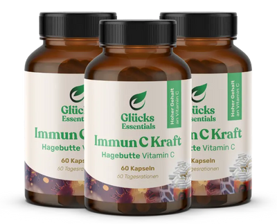 3 Stück Immun C Kraft - Vitamin C aus Hagebutte - 60 Kapseln