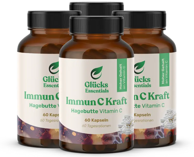 4 Stück Immun C Kraft - Vitamin C aus Hagebutte - 60 Kapseln