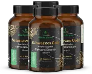 4 Stück Schwarzes Gold - Schwarzkümmelöl 22.000 mg/kg Thymochinongehalt - 60 Kapseln