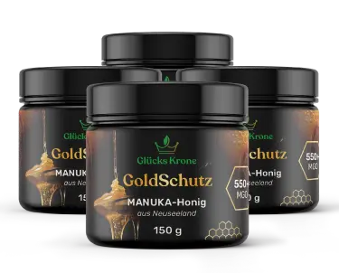 4 Stück GoldSchutz - Premium Manuka Honig - 550+ MGO - 150 g - aus Neuseeland