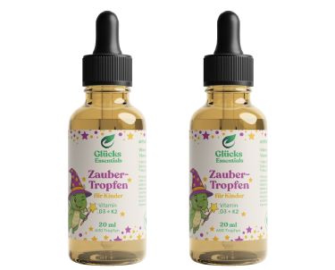 2 Stück ZauberTropfen + gratis glücksi Buch - Vitamin D3 + K2 für Kinder - 20 ml