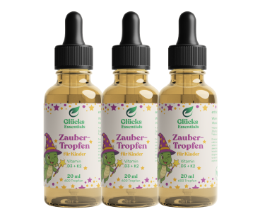 3 Stück ZauberTropfen + gratis glücksi Buch - Vitamin D3 + K2 für Kinder - 20 ml