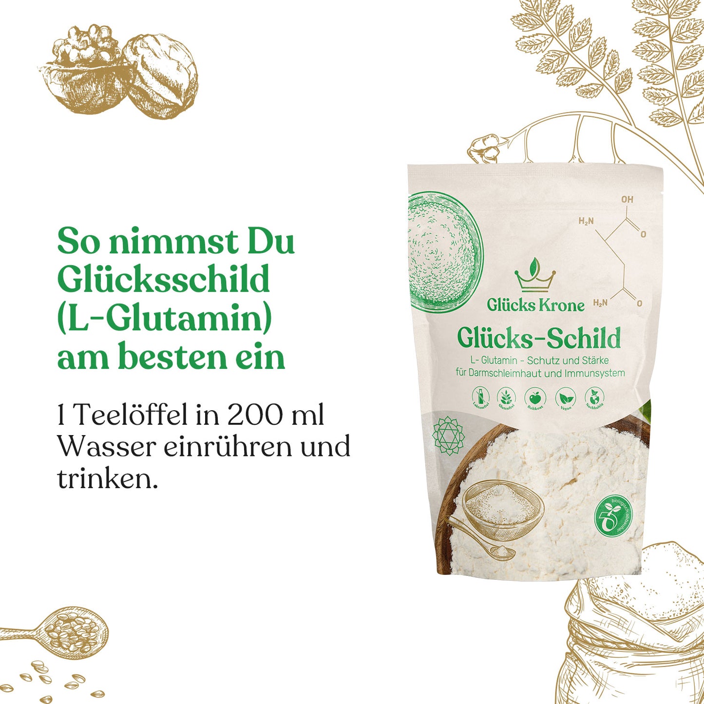 Glücks-Schild (L-Glutamin) - 250g