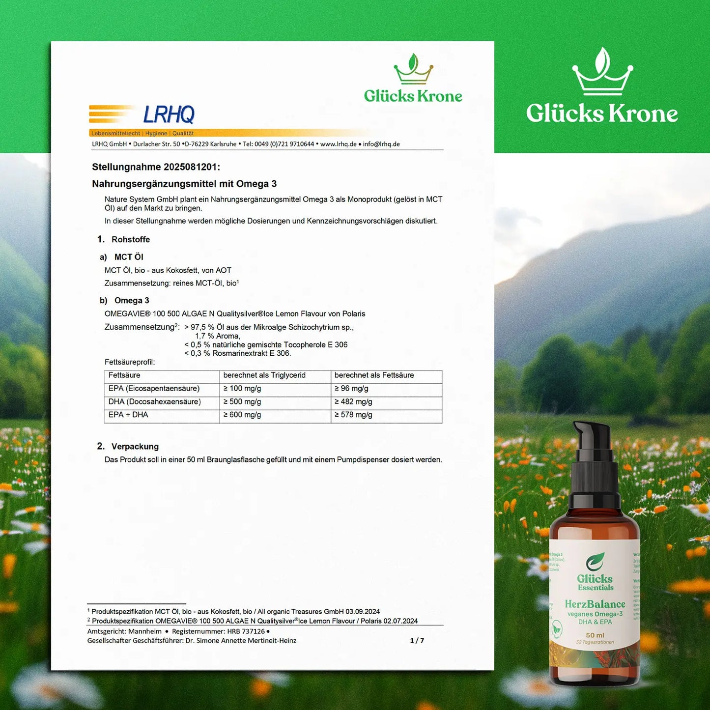 HerzBalance - Omega 3  DHA/EPA vegan - 50 ml