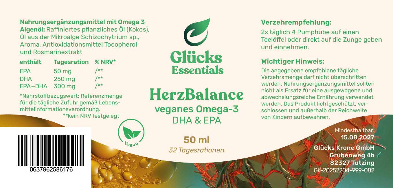 HerzBalance - Omega 3 DHA/EPA vegan - 50 ml