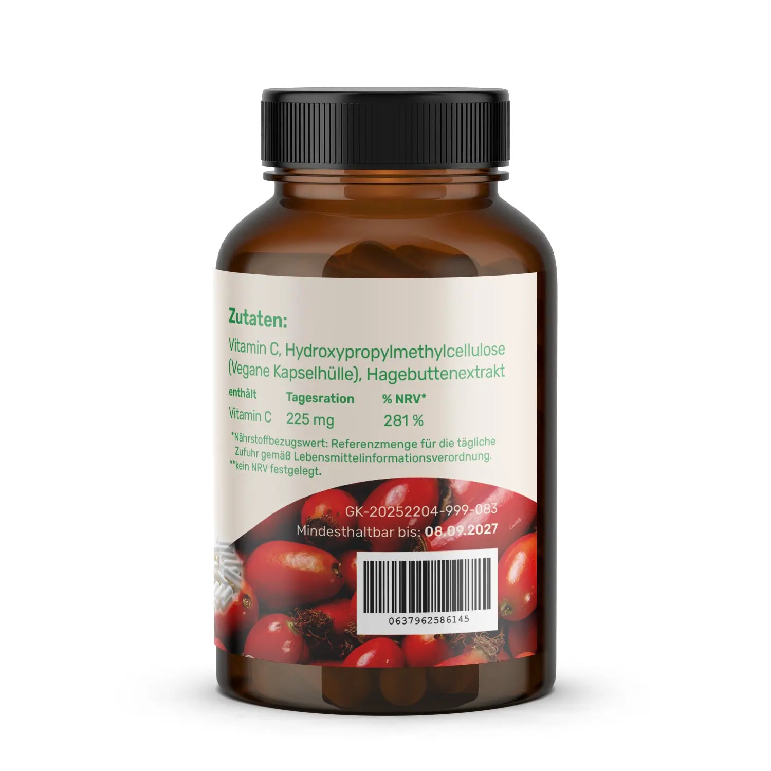 Immun C Kraft - Vitamin C aus Hagebutte - 60 Kapseln
