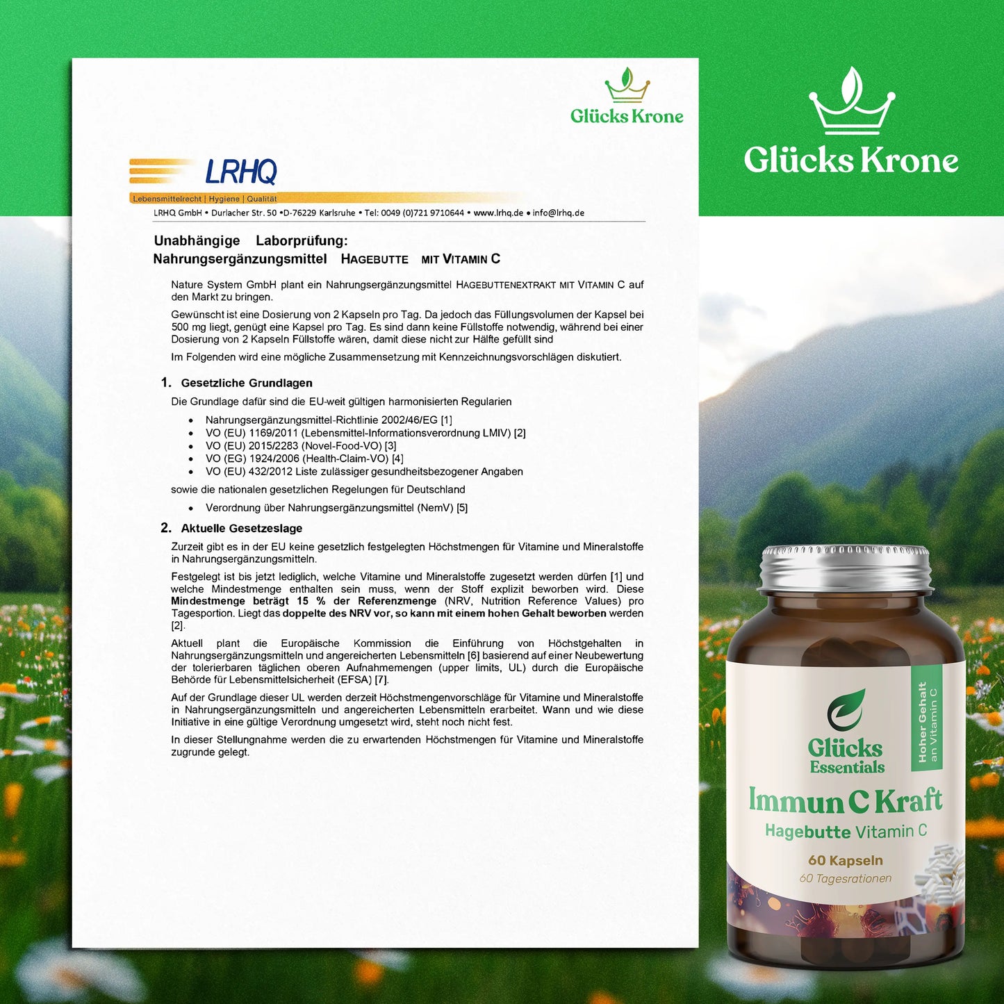 Immun C Kraft - Vitamin C aus Hagebutte - 60 Kapseln