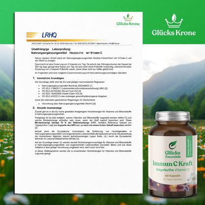 Immun C Kraft - Vitamin C aus Hagebutte - 60 Kapseln