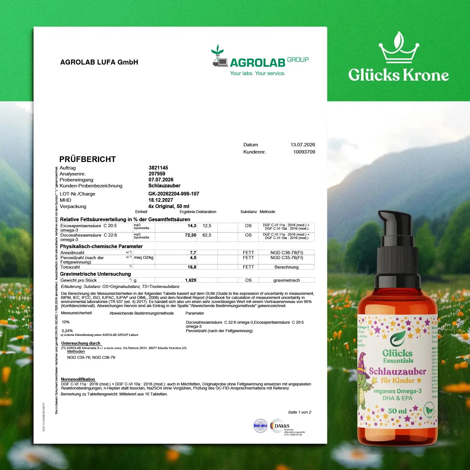 Schlauzauber + gratis glücksi Buch - Omega 3 DHA/EPA für Kinder - 50ml